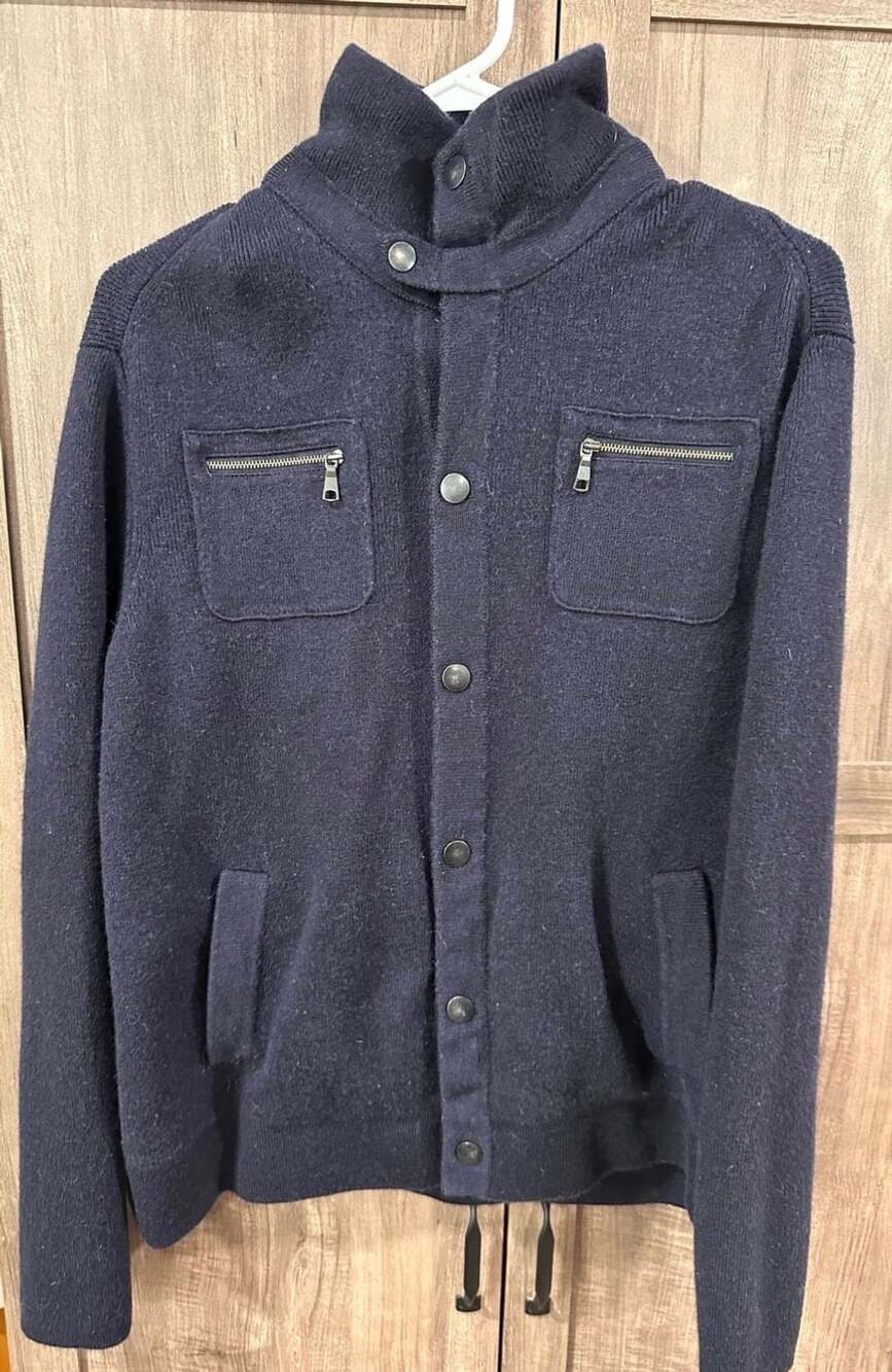 Banana Republic Wool Knit Jacket Navy
